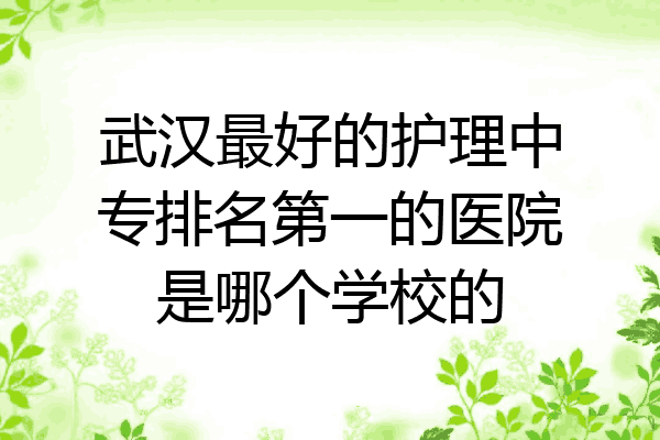 武汉最好的护理中专排名第一的医院是哪个学校的