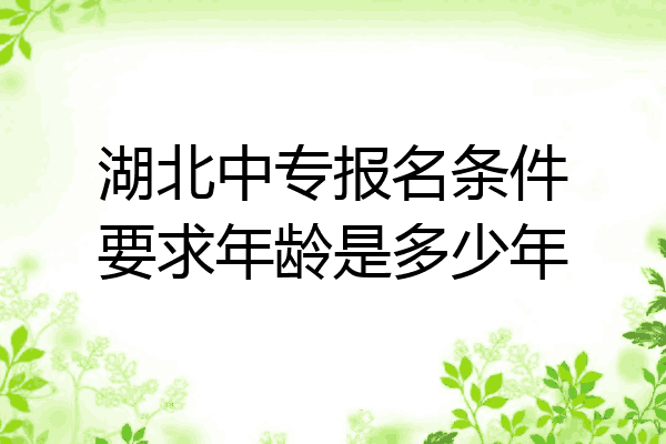 湖北中专报名条件要求年龄是多少年