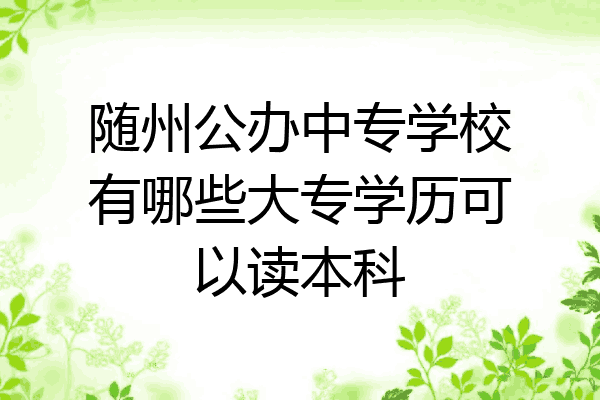 随州公办中专学校有哪些大专学历可以读本科