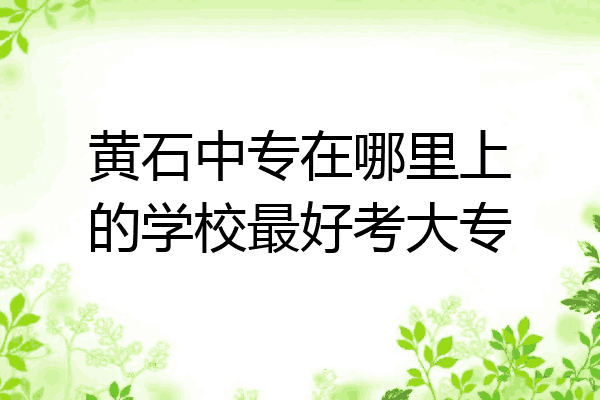 黄石中专在哪里上的学校最好考大专