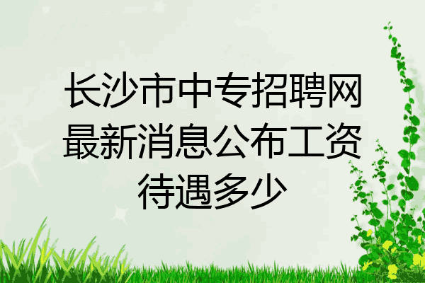 长沙市中专招聘网最新消息公布工资待遇多少