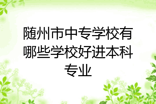 随州市中专学校有哪些学校好进本科专业