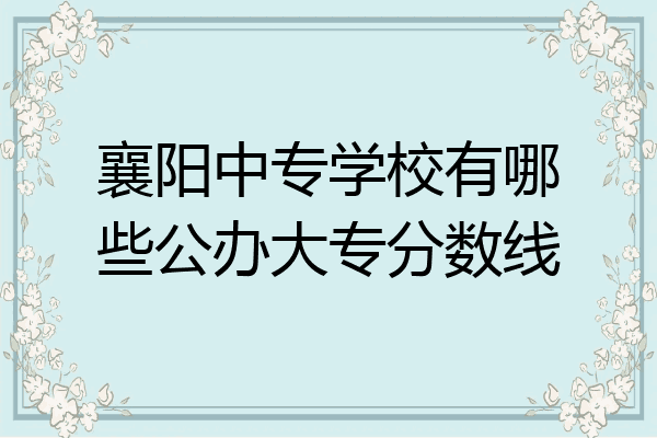 襄阳中专学校有哪些公办大专分数线