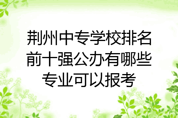荆州中专学校排名前十强公办有哪些专业可以报考