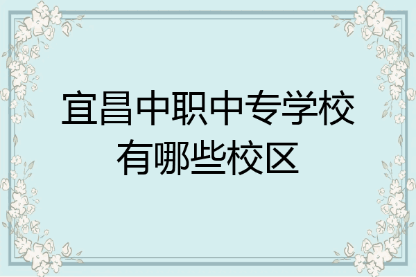 宜昌中职中专学校有哪些校区