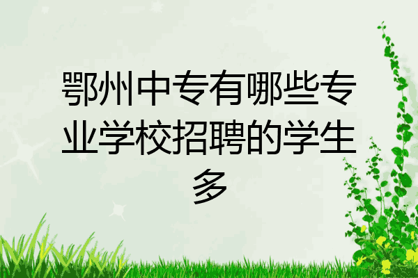 鄂州中专有哪些专业学校招聘的学生多