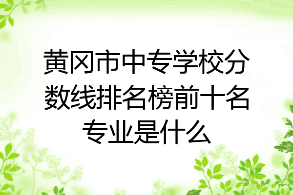 黄冈市中专学校分数线排名榜前十名专业是什么