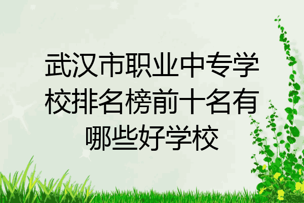 武汉市职业中专学校排名榜前十名有哪些好学校