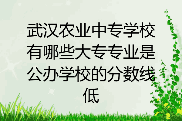 武汉农业中专学校有哪些大专专业是公办学校的分数线低