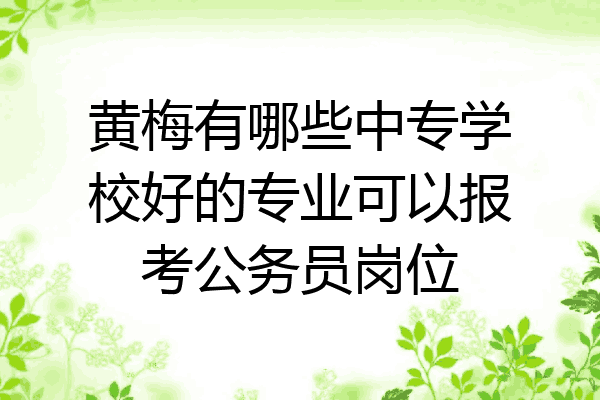 黄梅有哪些中专学校好的专业可以报考公务员岗位