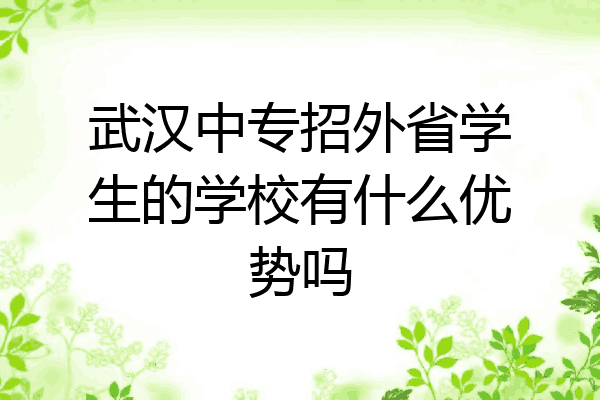 武汉中专招外省学生的学校有什么优势吗