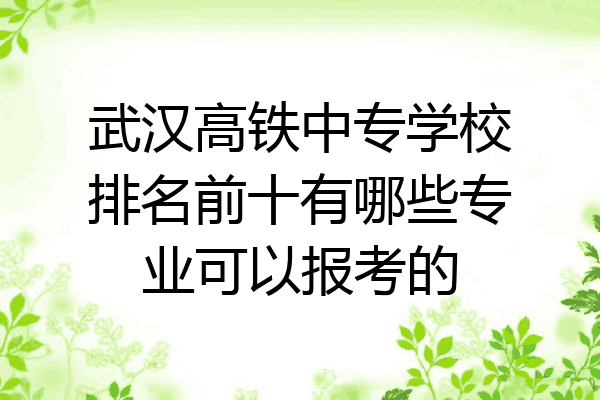 武汉高铁中专学校排名前十有哪些专业可以报考的
