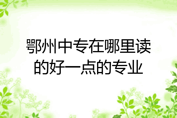 鄂州中专在哪里读的好一点的专业