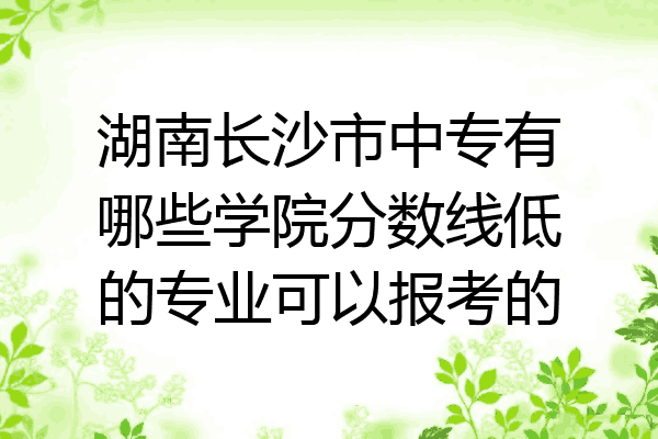 湖南长沙市中专有哪些学院分数线低的专业可以报考的