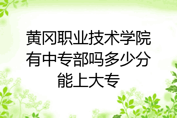 黄冈职业技术学院有中专部吗多少分能上大专
