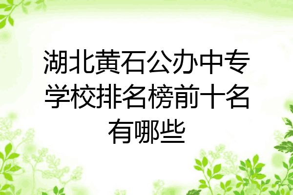 湖北黄石公办中专学校排名榜前十名有哪些