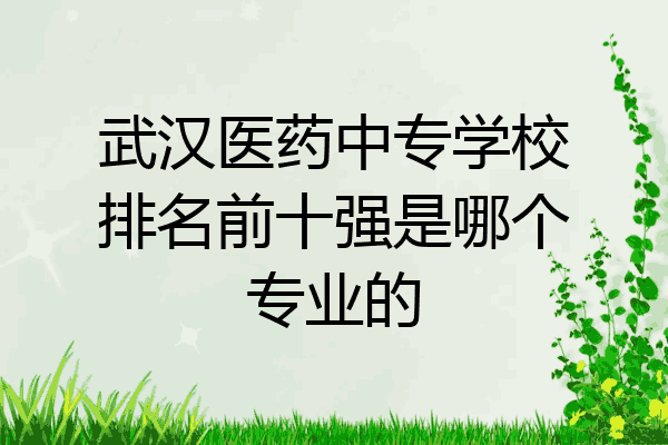 武汉医药中专学校排名前十强是哪个专业的