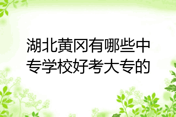 湖北黄冈有哪些中专学校好考大专的