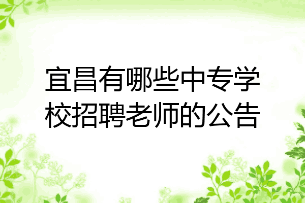 宜昌有哪些中专学校招聘老师的公告
