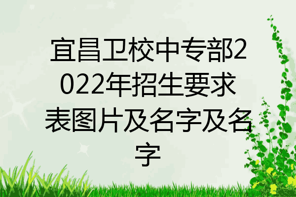 宜昌卫校中专部2022年招生要求表图片及名字及名字