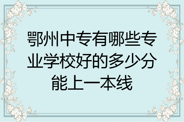 鄂州中专有哪些专业学校好的多少分能上一本线