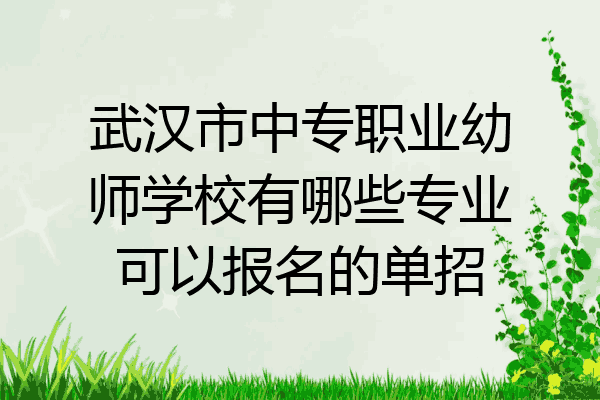 武汉市中专职业幼师学校有哪些专业可以报名的单招