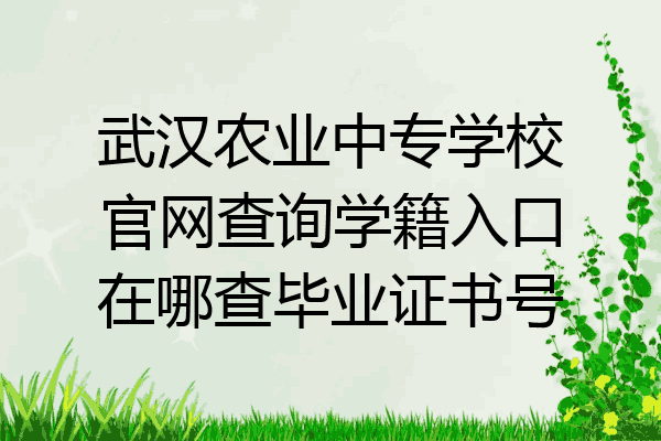 武汉农业中专学校官网查询学籍入口在哪查毕业证书号