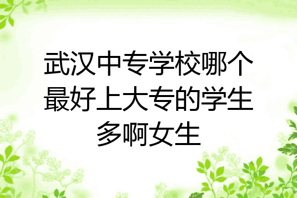 武汉中专学校哪个最好上大专的学生多啊女生