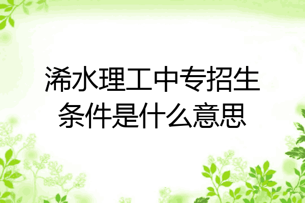浠水理工中专招生条件是什么意思