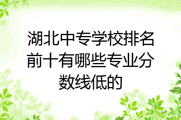 湖北中专学校排名前十有哪些专业分数线低的