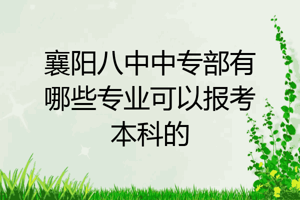 襄阳八中中专部有哪些专业可以报考本科的