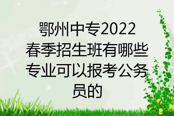 鄂州中专2022春季招生班有哪些专业可以报考公务员的