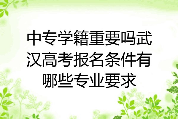 中专学籍重要吗武汉高考报名条件有哪些专业要求
