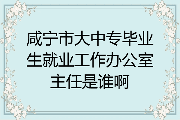 咸宁市大中专毕业生就业工作办公室主任是谁啊