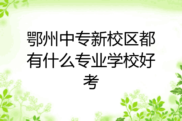 鄂州中专新校区都有什么专业学校好考