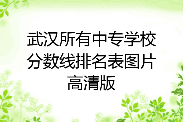 武汉所有中专学校分数线排名表图片高清版