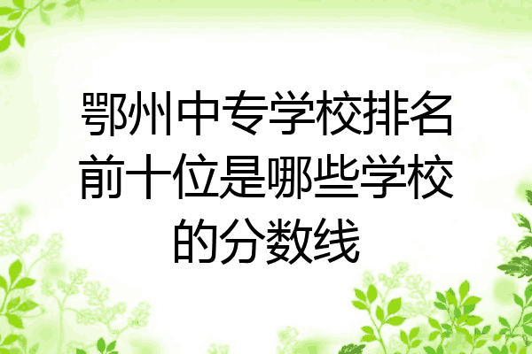 鄂州中专学校排名前十位是哪些学校的分数线