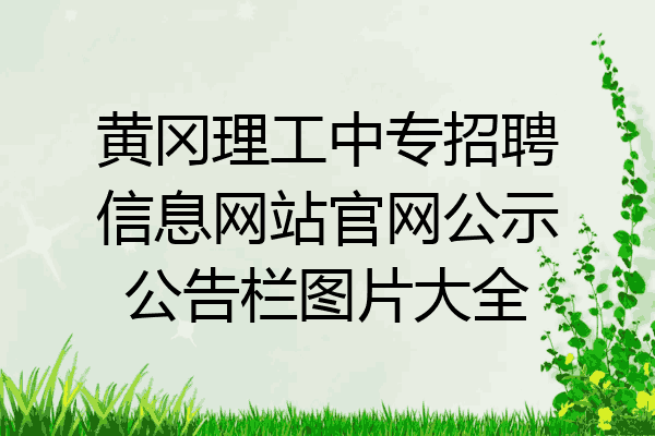 黄冈理工中专招聘信息网站官网公示公告栏图片大全