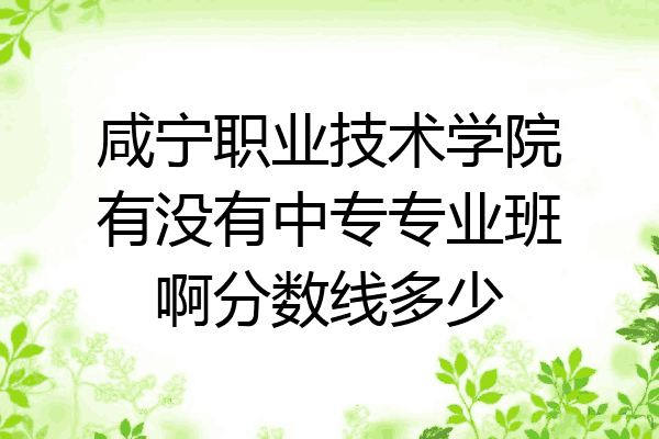 咸宁职业技术学院有没有中专专业班啊分数线多少