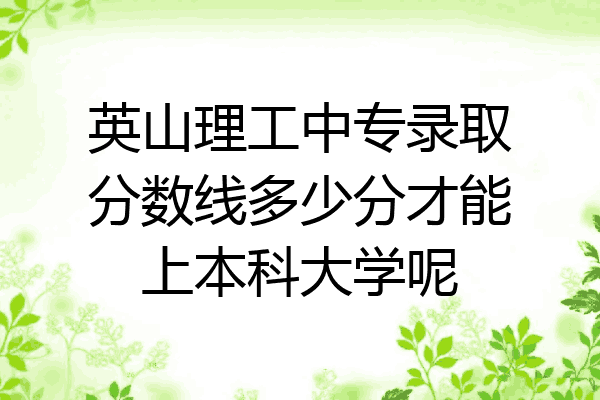 英山理工中专录取分数线多少分才能上本科大学呢