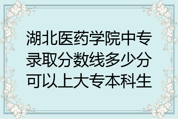 湖北医药学院中专录取分数线多少分可以上大专本科生