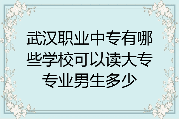 武汉职业中专有哪些学校可以读大专专业男生多少