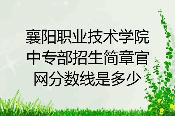 襄阳职业技术学院中专部招生简章官网分数线是多少