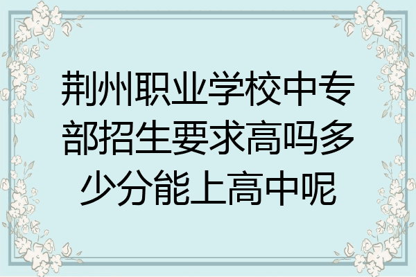 荆州职业学校中专部招生要求高吗多少分能上高中呢