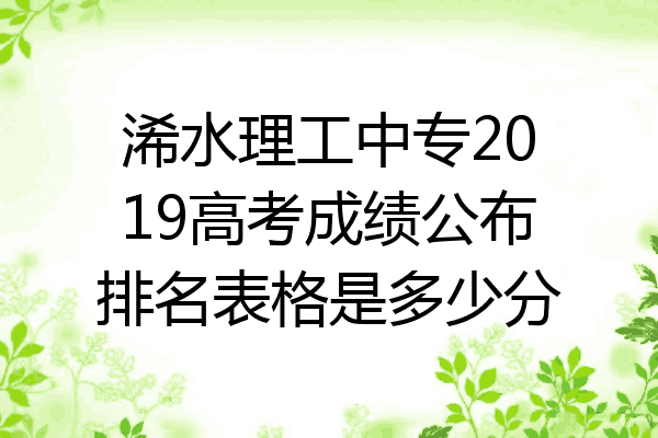 浠水理工中专2019高考成绩公布排名表格是多少分