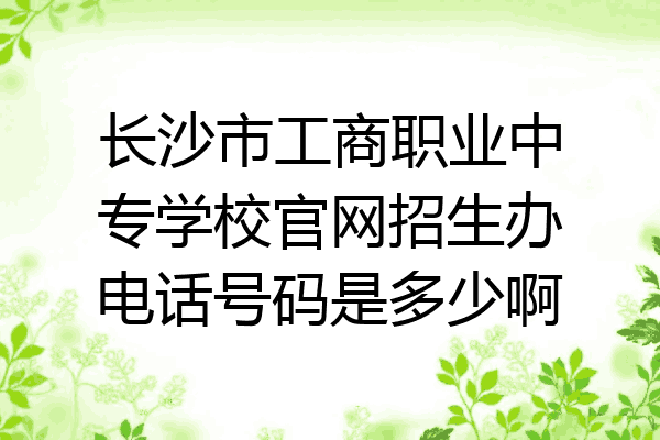 长沙市工商职业中专学校官网招生办电话号码是多少啊