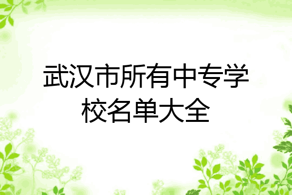 武汉市所有中专学校名单大全