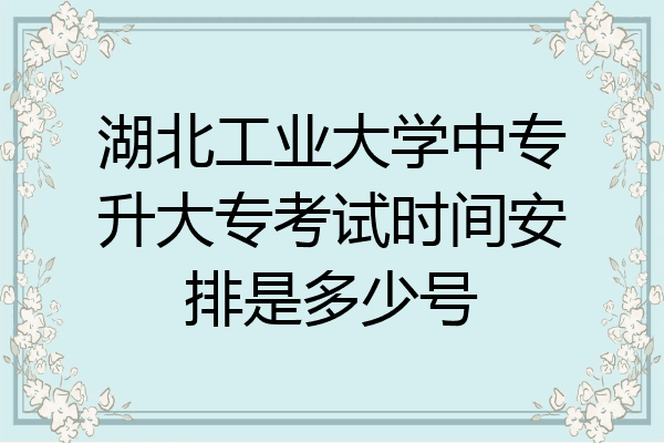 湖北工业大学中专升大专考试时间安排是多少号