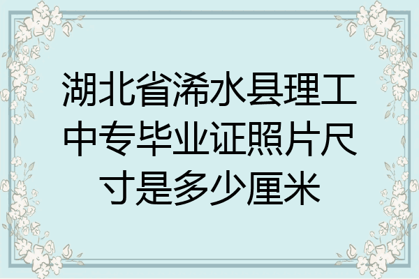 湖北省浠水县理工中专毕业证照片尺寸是多少厘米