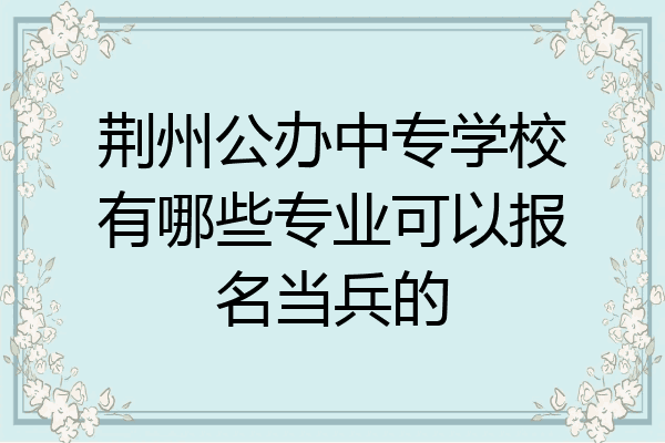 荆州公办中专学校有哪些专业可以报名当兵的